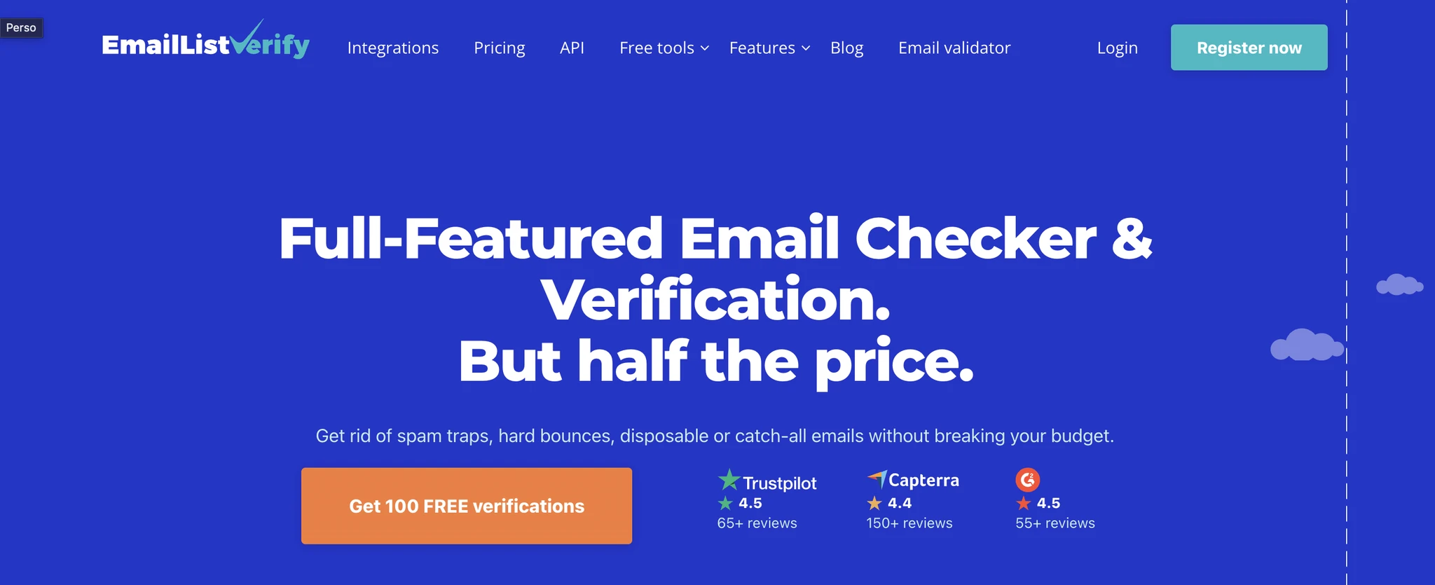 EmailListVerify homepage