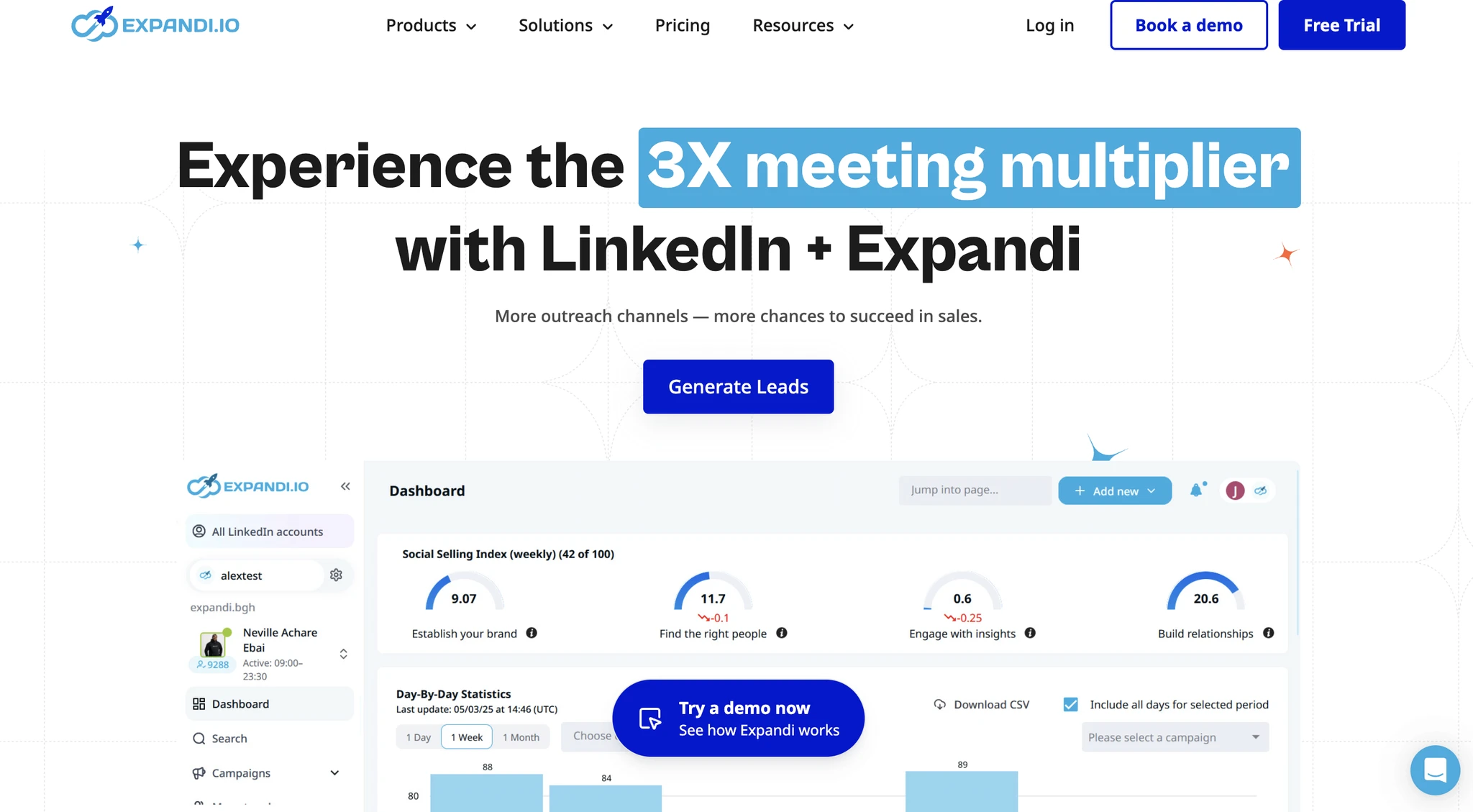 Expandi homepage