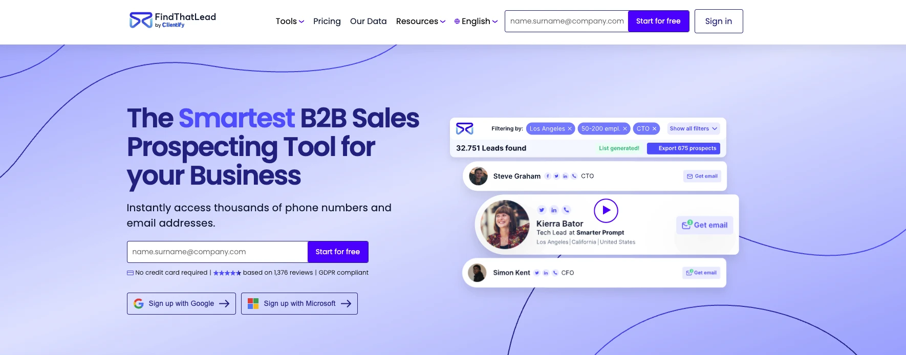 FindThatLead homepage