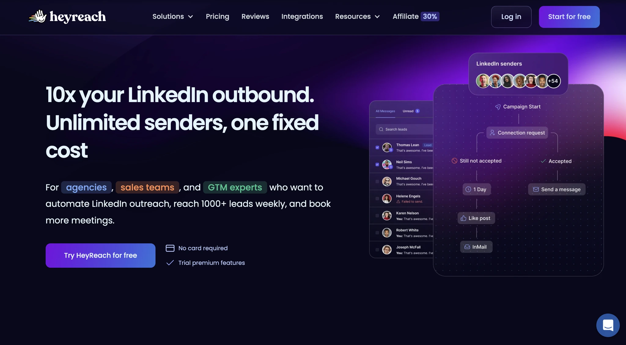 HeyReach homepage