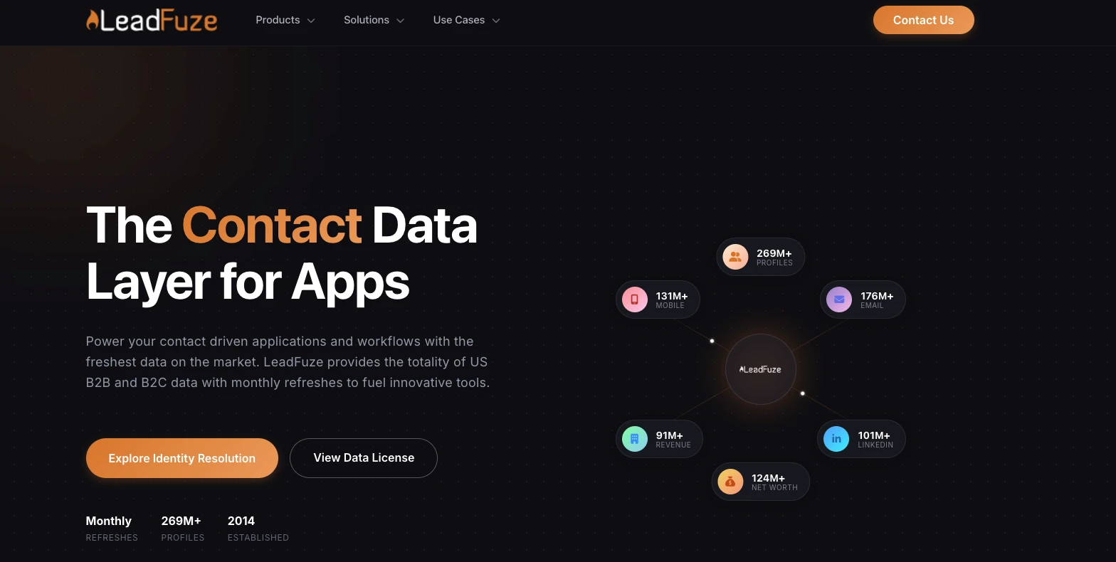 LeadFuze homepage