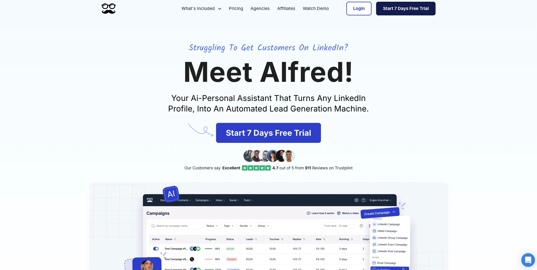 Meet Alfred homepage