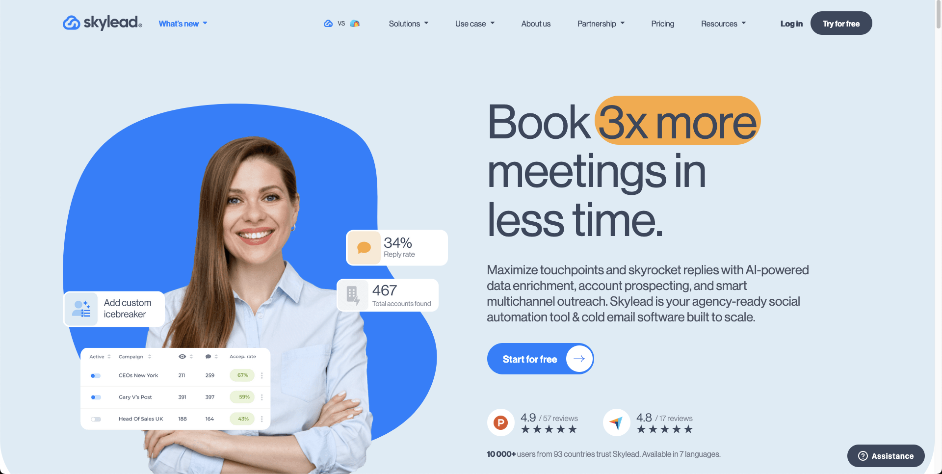 Skylead homepage