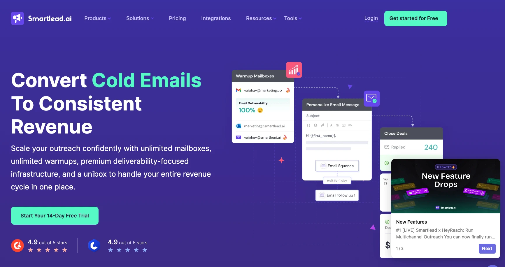 Smartlead homepage