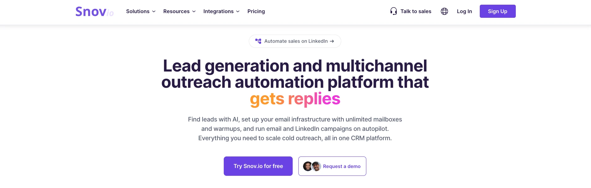 Snov.io homepage