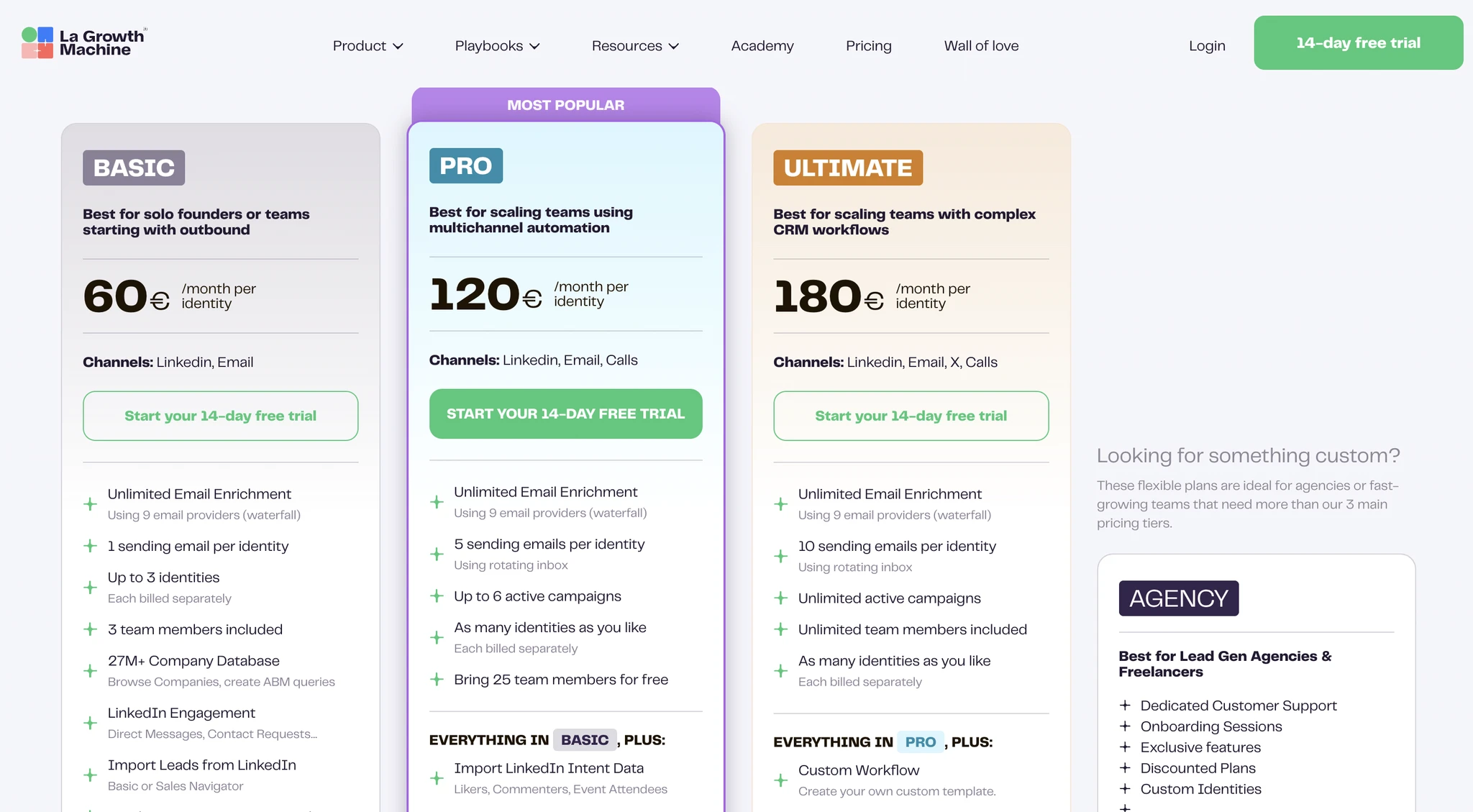 LaGrowthMachine pricing