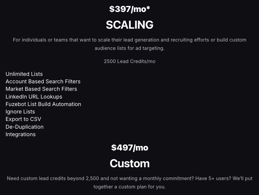 LeadFuze pricing