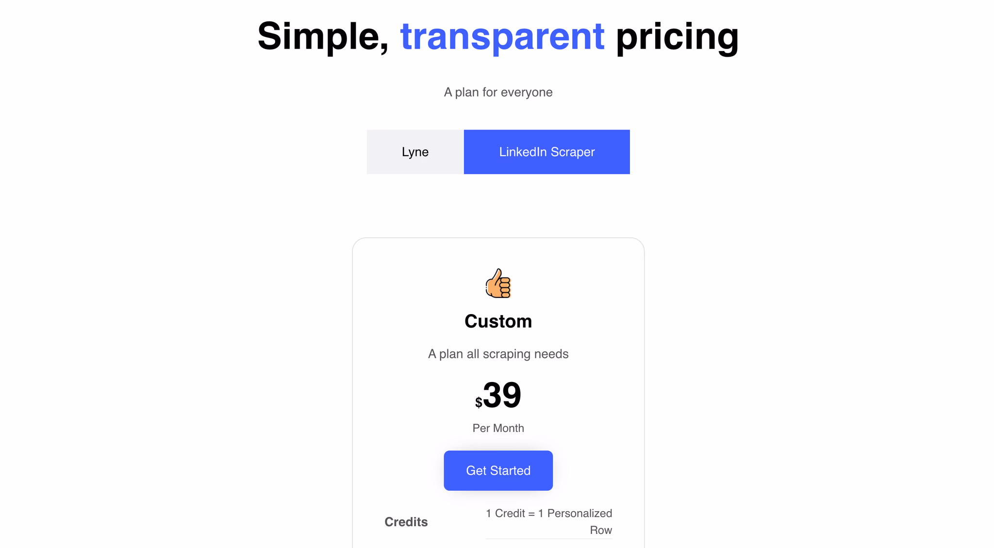 Lyne pricing