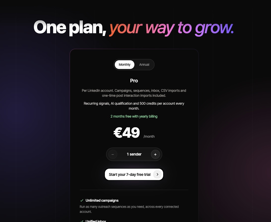 Sendable pricing