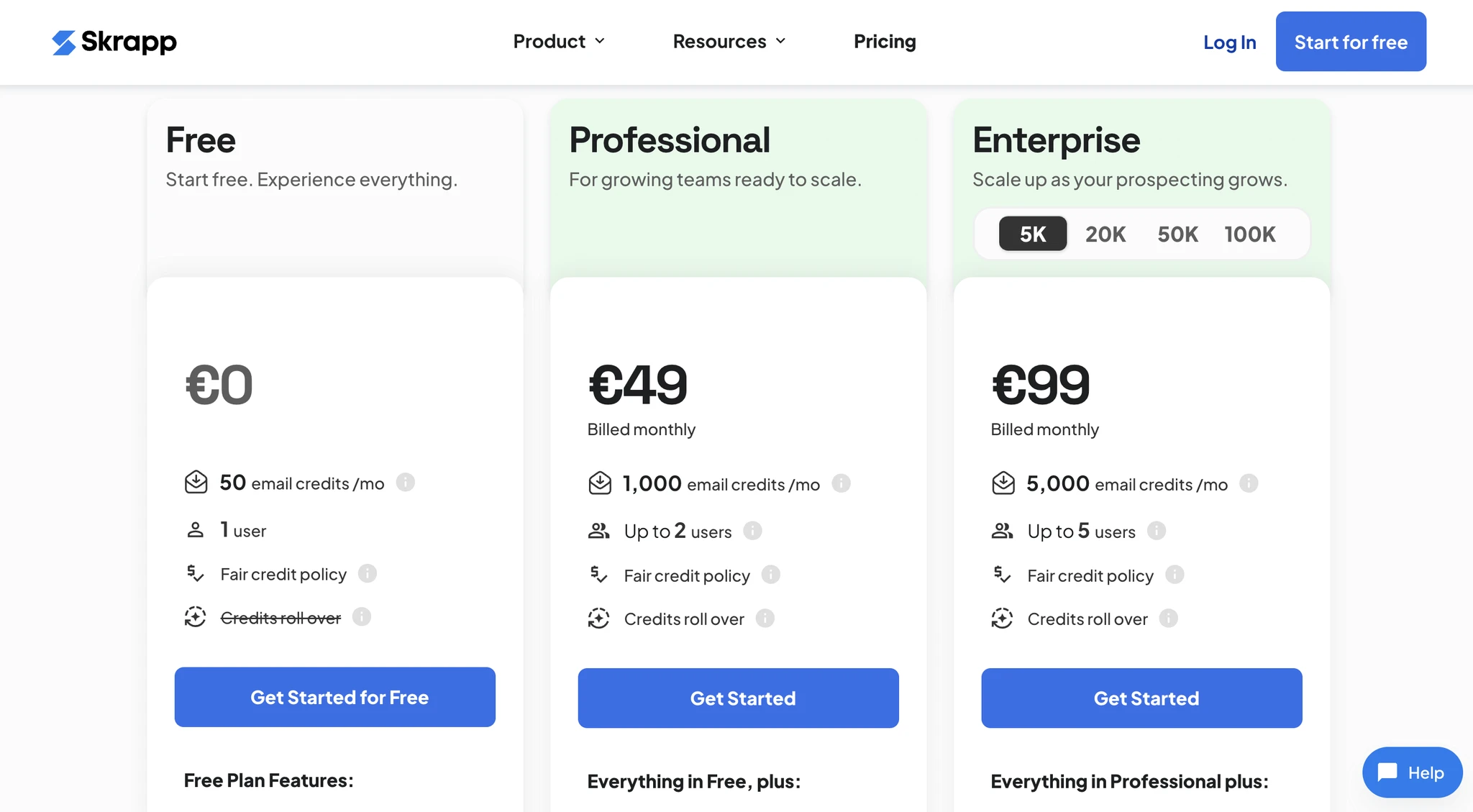 Skrapp pricing