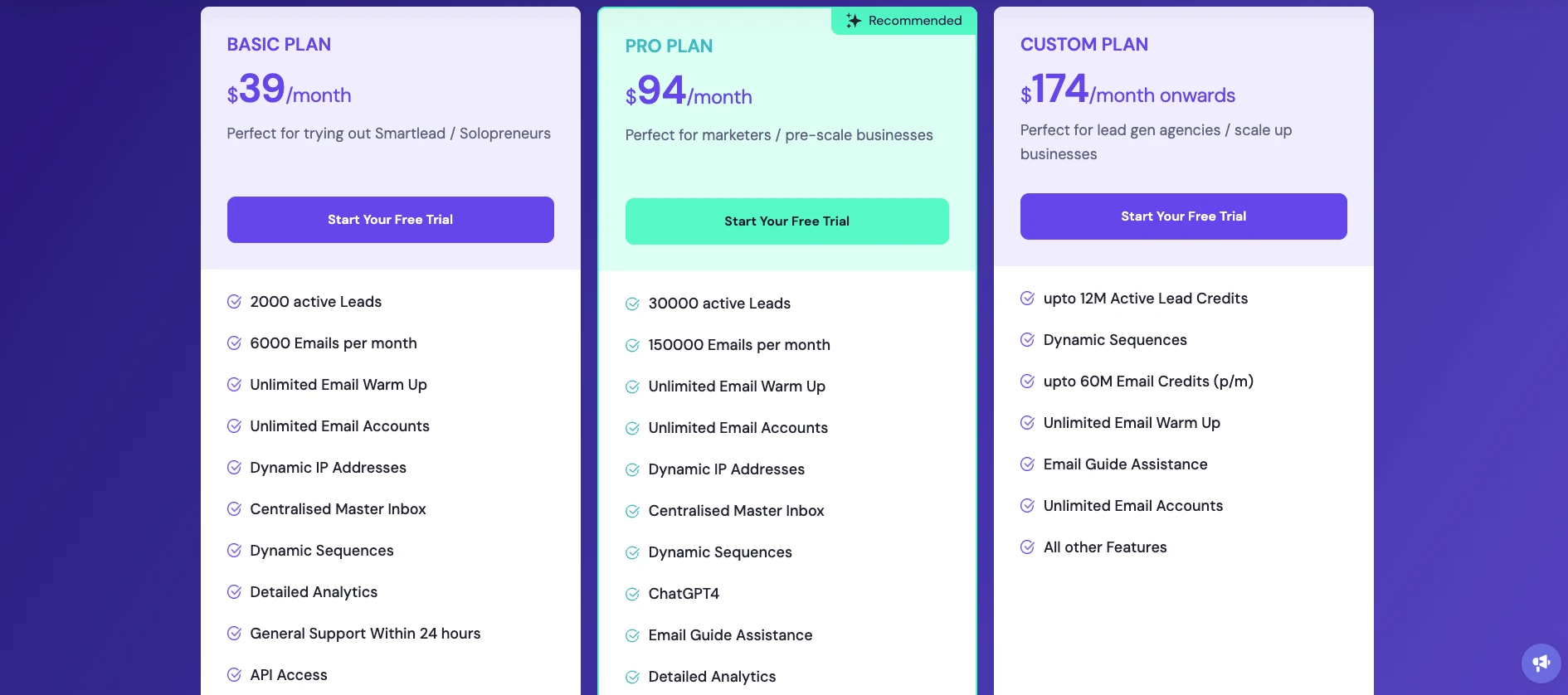 Smartlead pricing