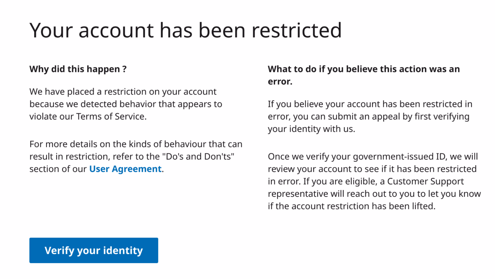 Your account has been restricted LinkedIn