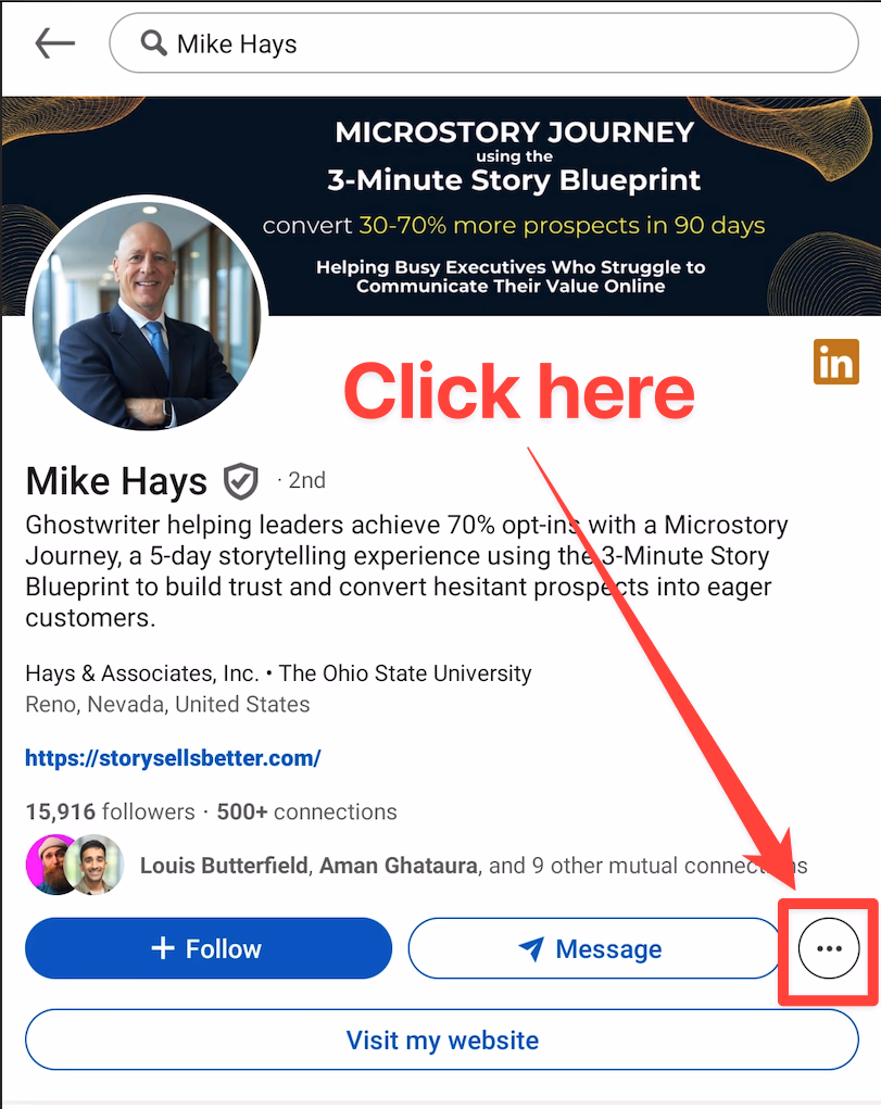 Send Connection Requests Through the LinkedIn Mobile App step 1