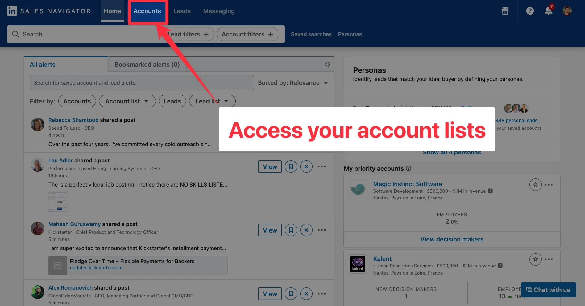 How to access your account lists in LinkedIn Sales Navigator