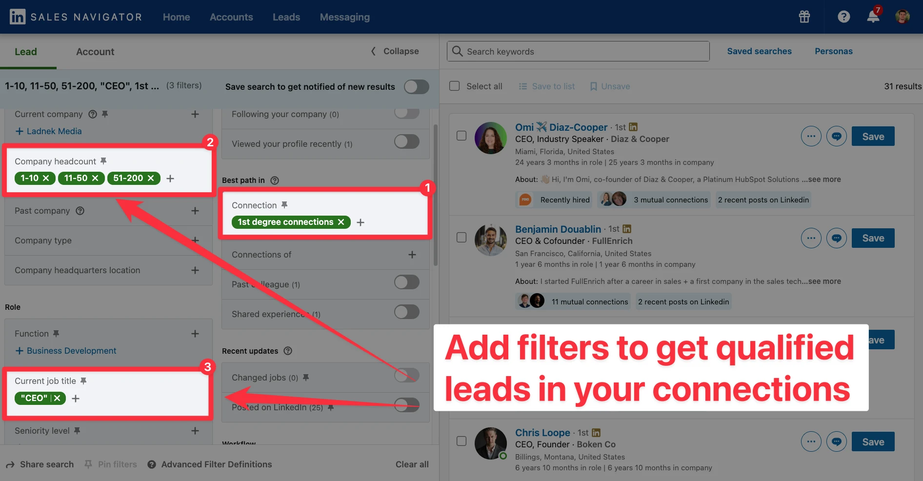 Filter Your Best Leads in your Contacts on LinkedIn Sales Navigator