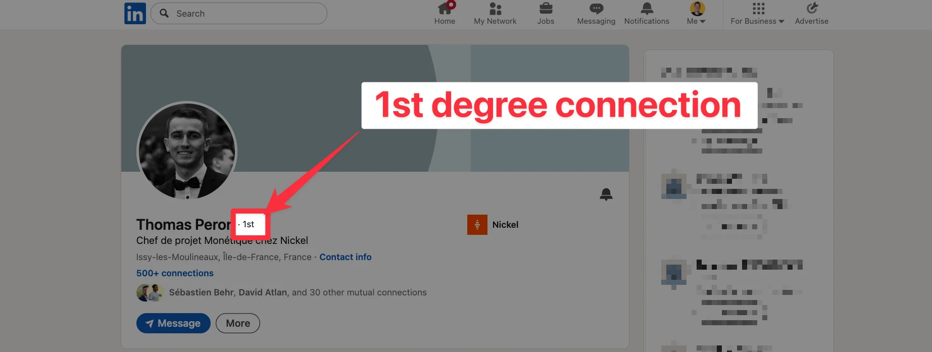 1st degree connection on LinkedIn