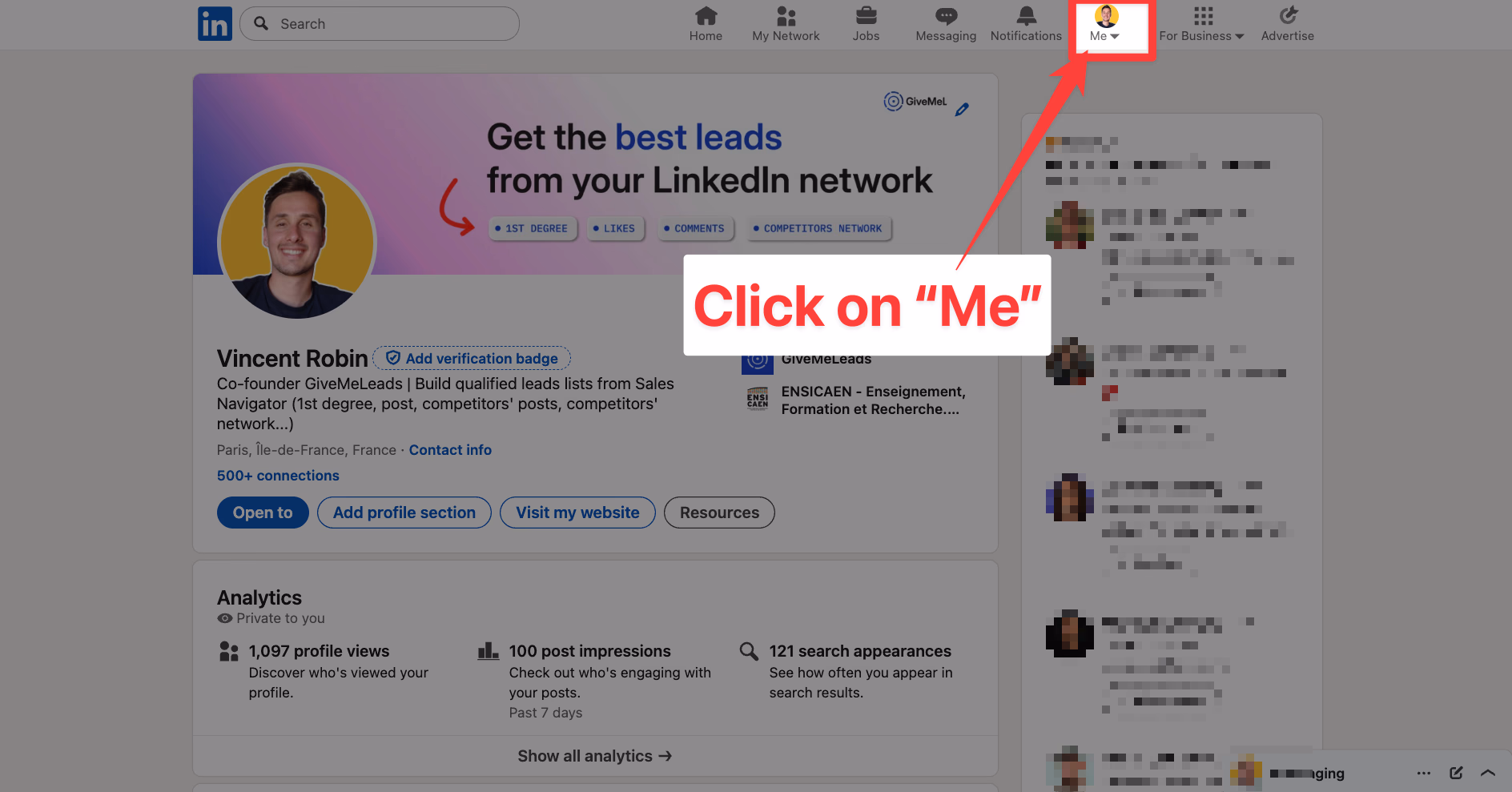Click on me on LinkedIn