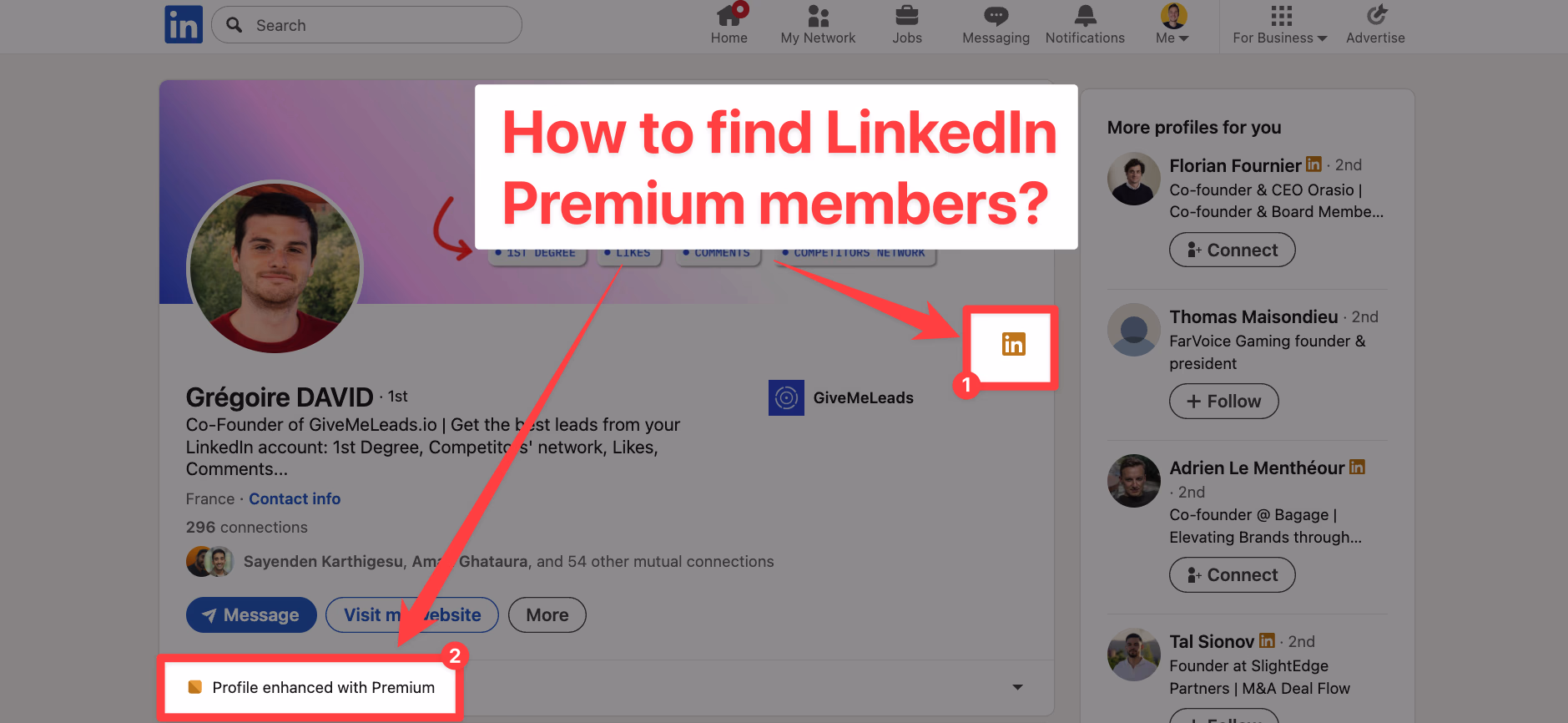 How to find and extract LinkedIn Premium Members