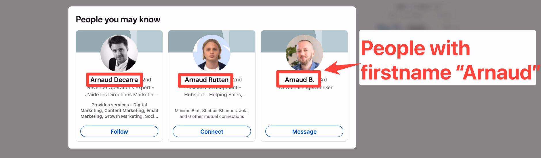 Current employees of a company in LinkedIn