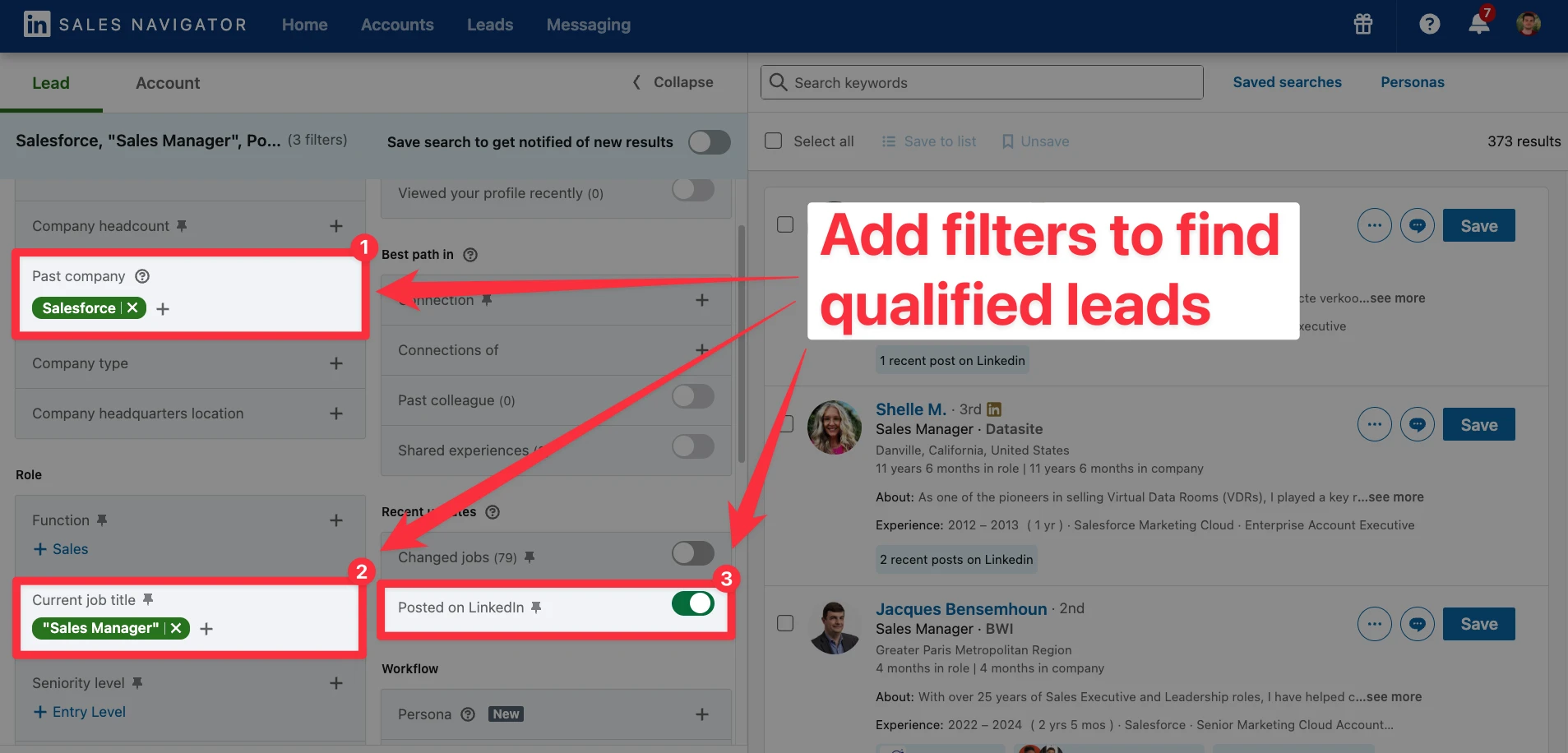 Use Filters to Find Your Best Leads