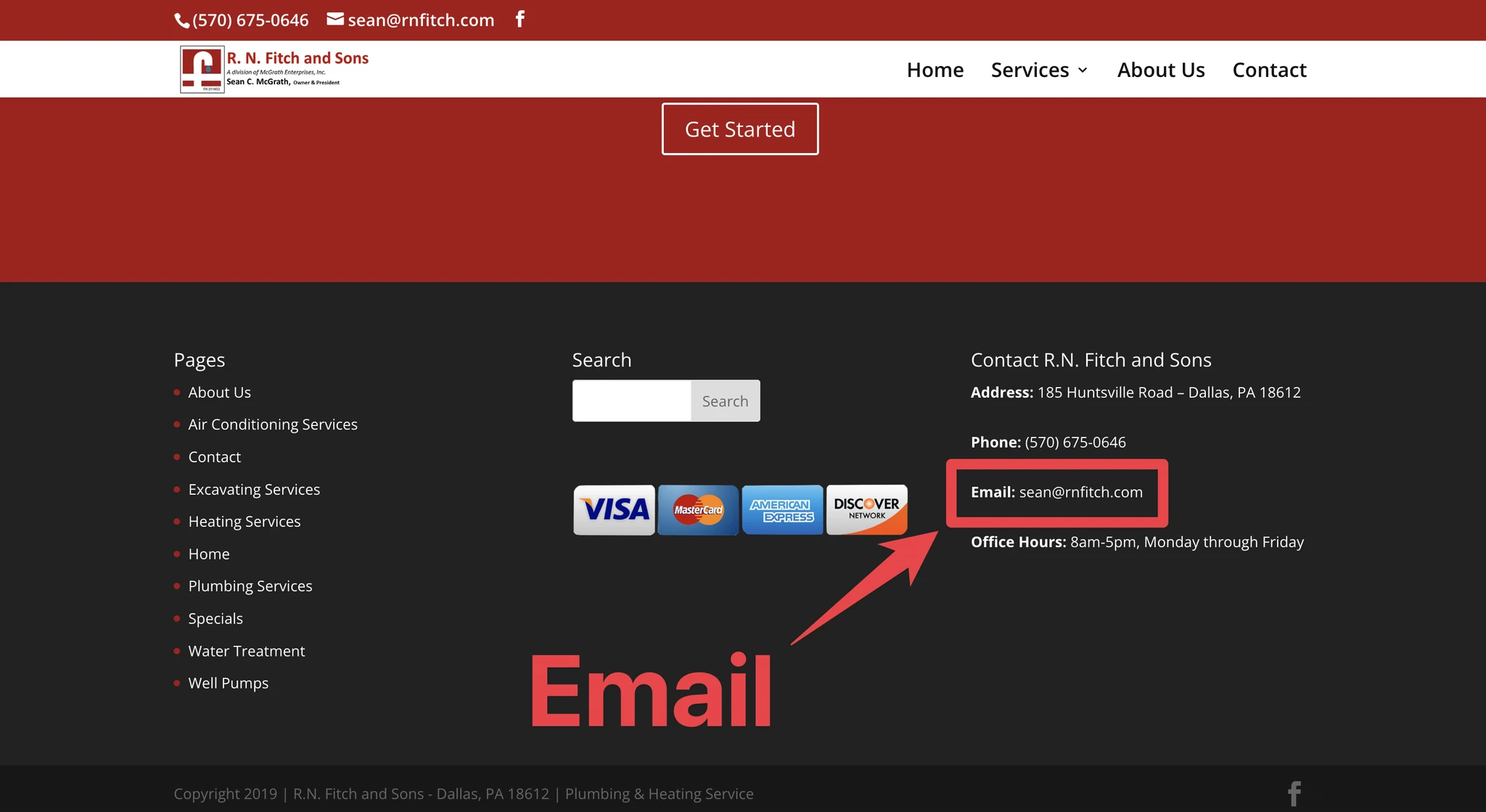 Check the Company Website to find an email