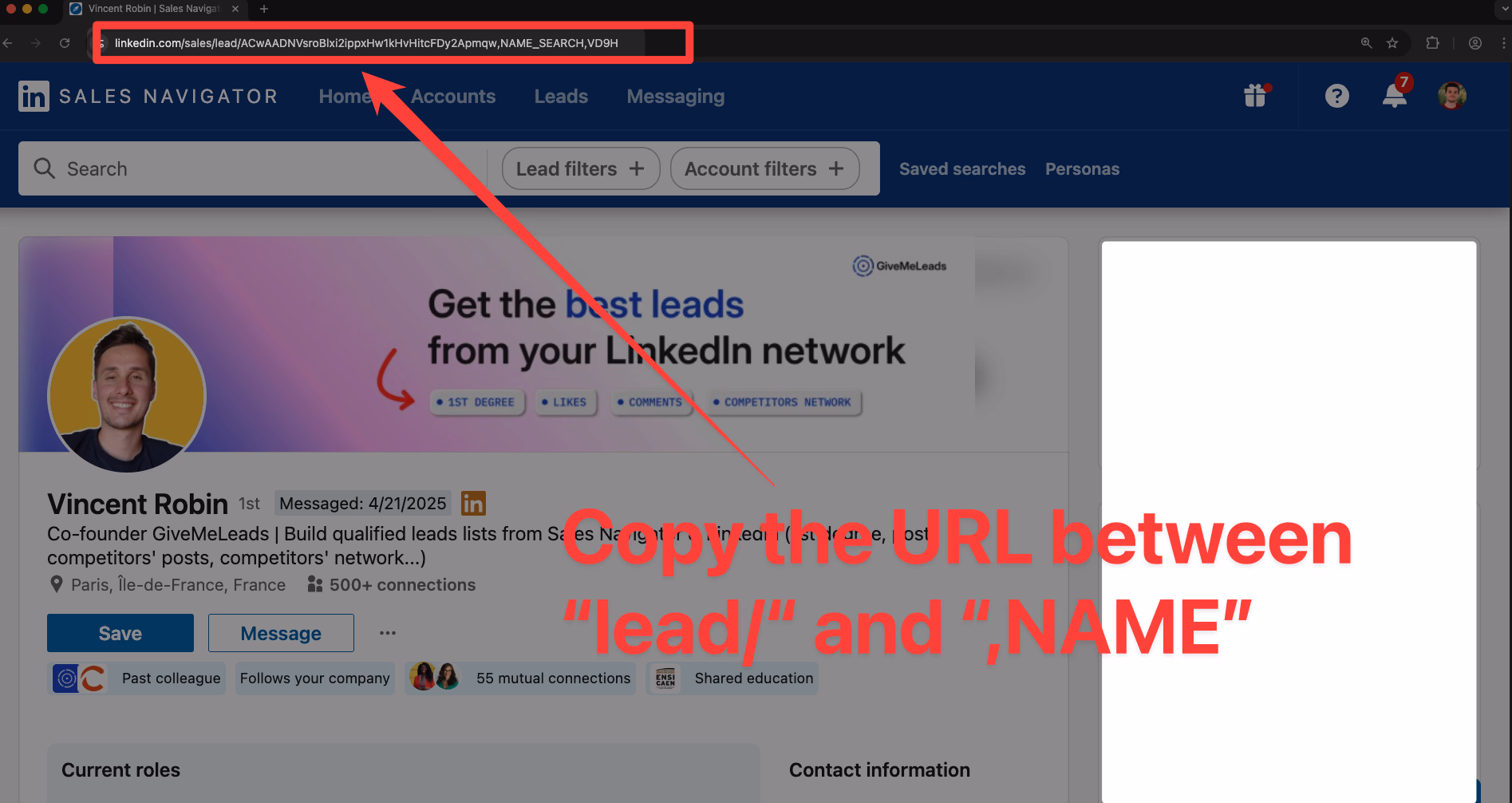 Sales Navigator URL