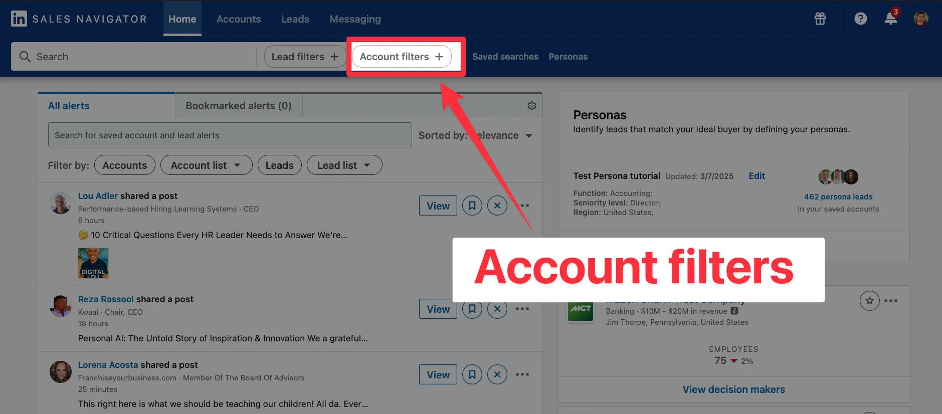 Account filters in LinkedIn Sales Navigator