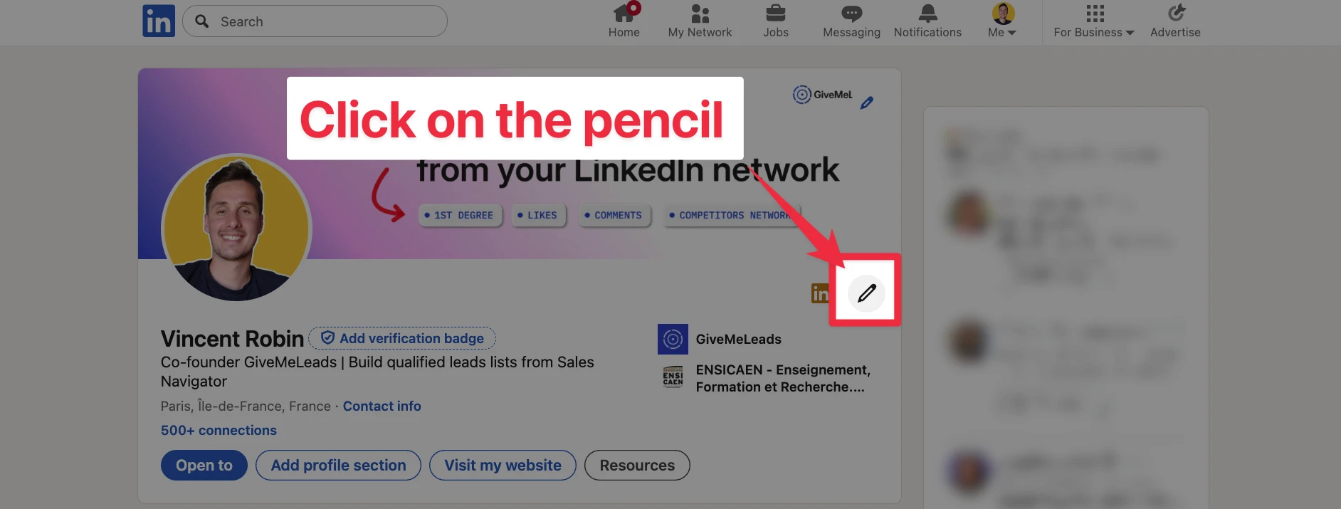 Turn on your Open Profile on LinkedIn