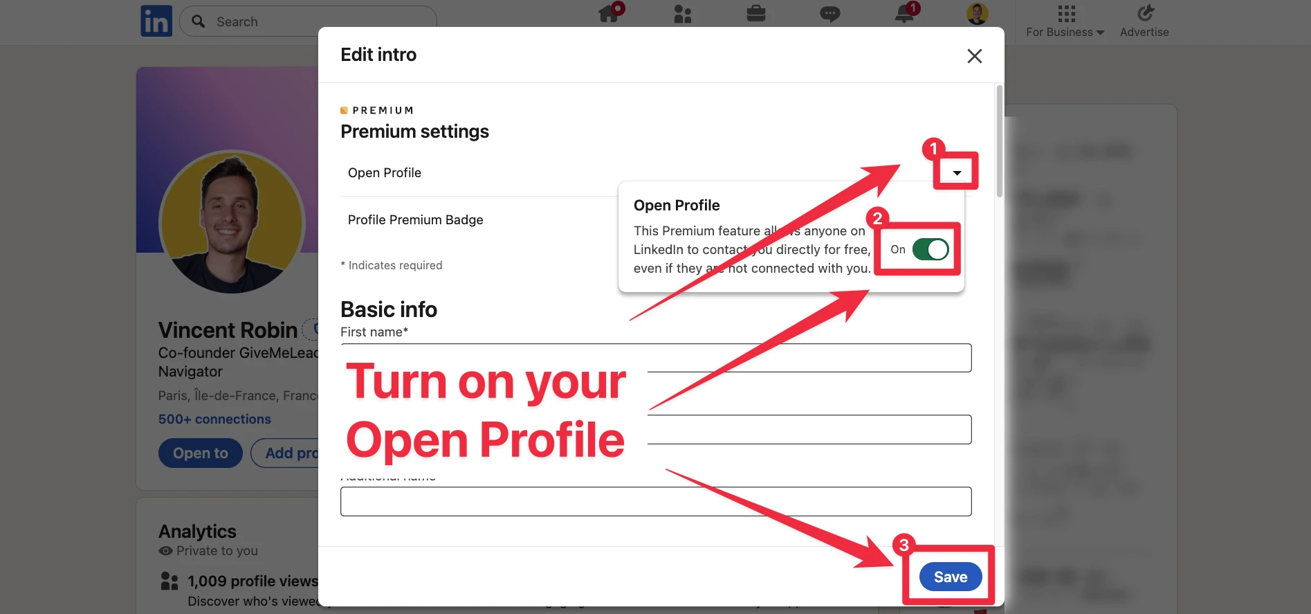 How to check if someone is Open Profile on LinkedIn
