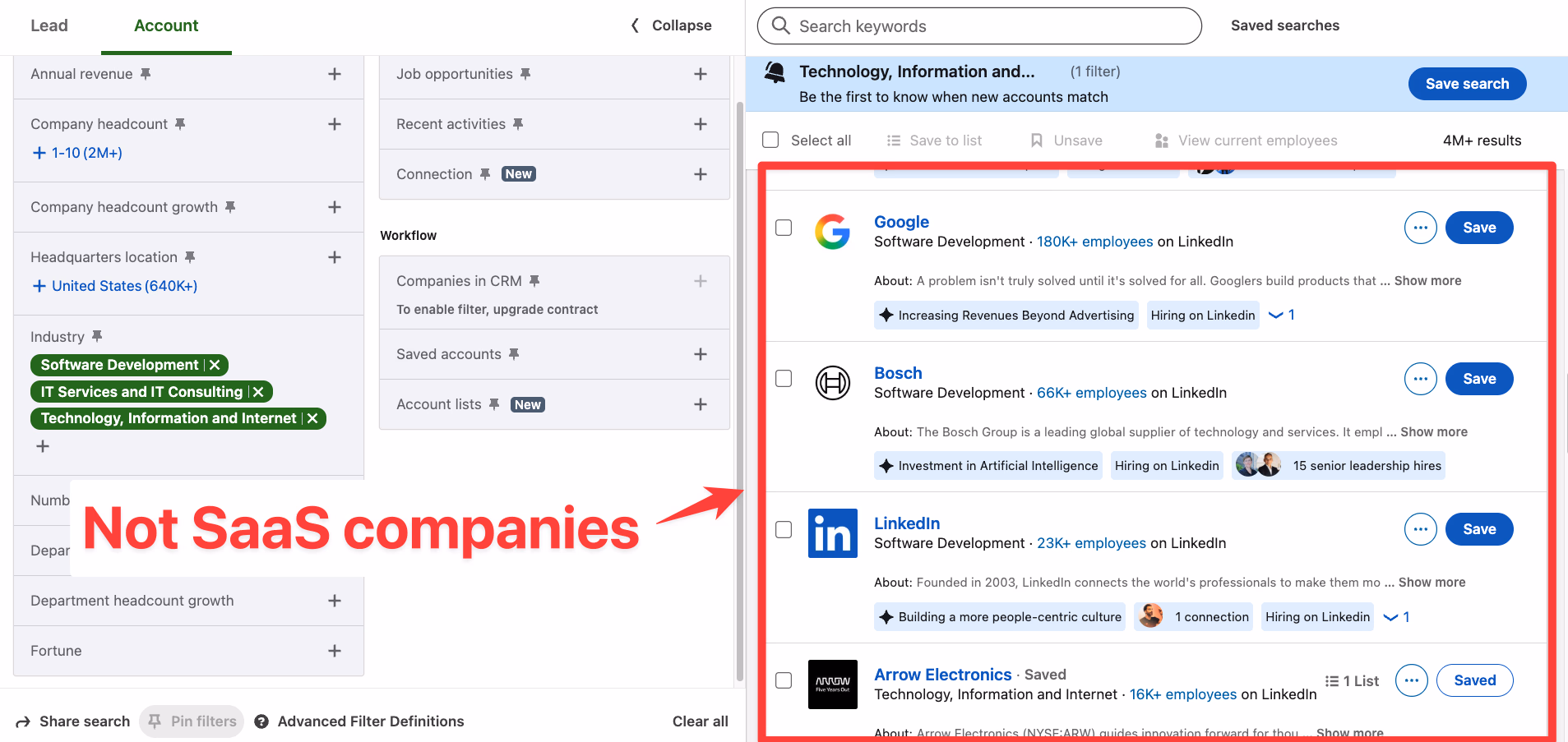 How to find SaaS clients on LinkedIn Sales Navigator