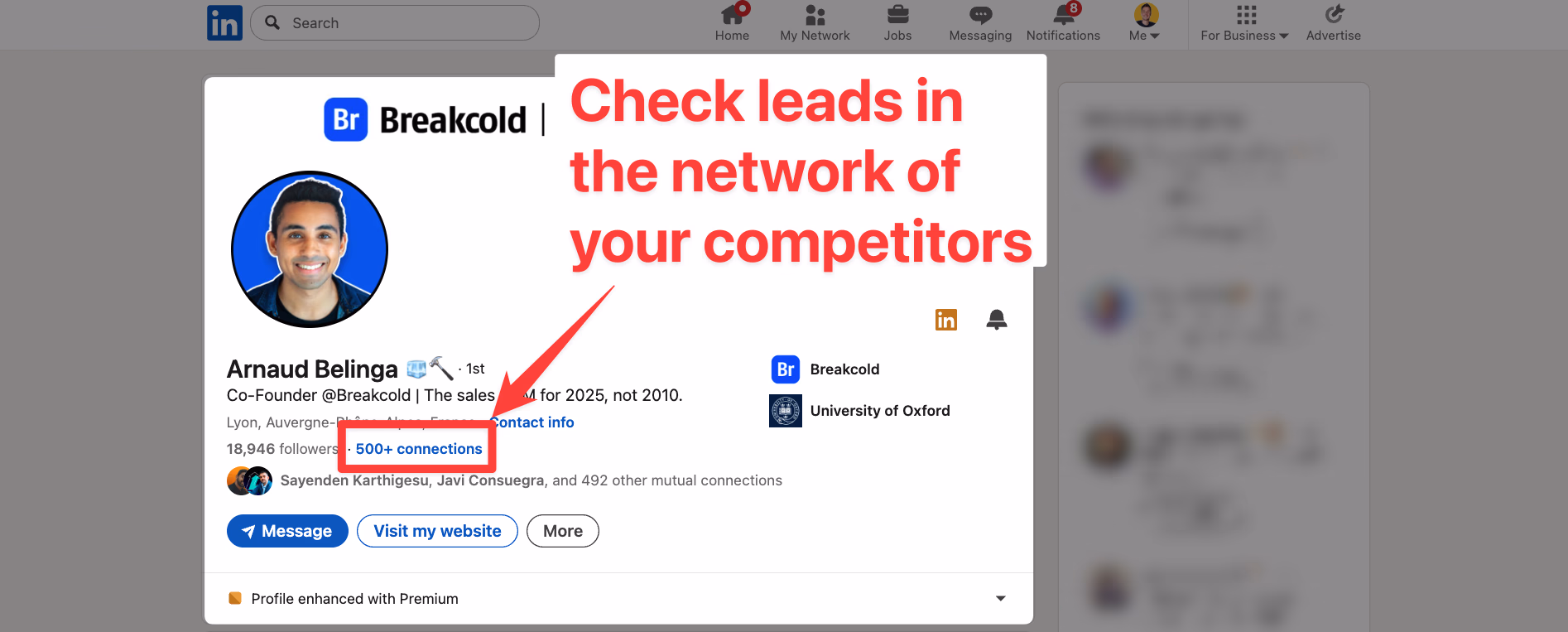 How to see the connections of someone on LinkedIn