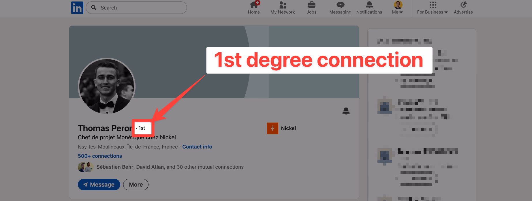 1st degree connection on LinkedIn