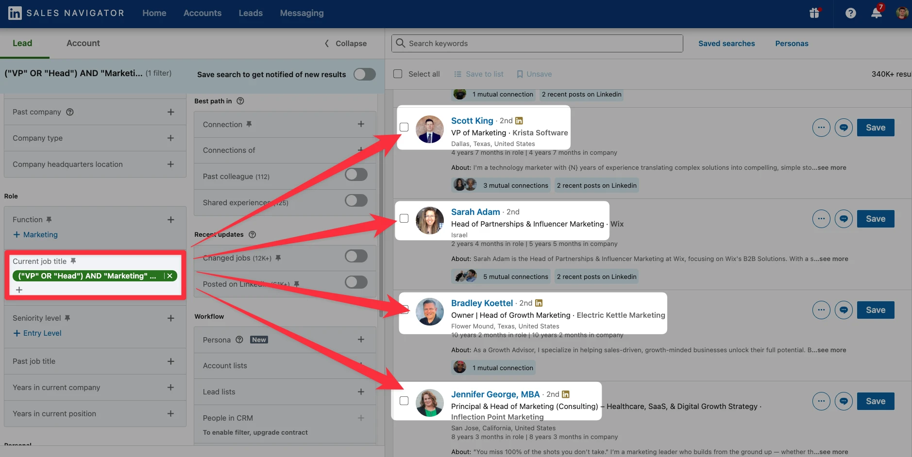 LinkedIn Sales Navigator: How to Combine Boolean Operators with Parentheses