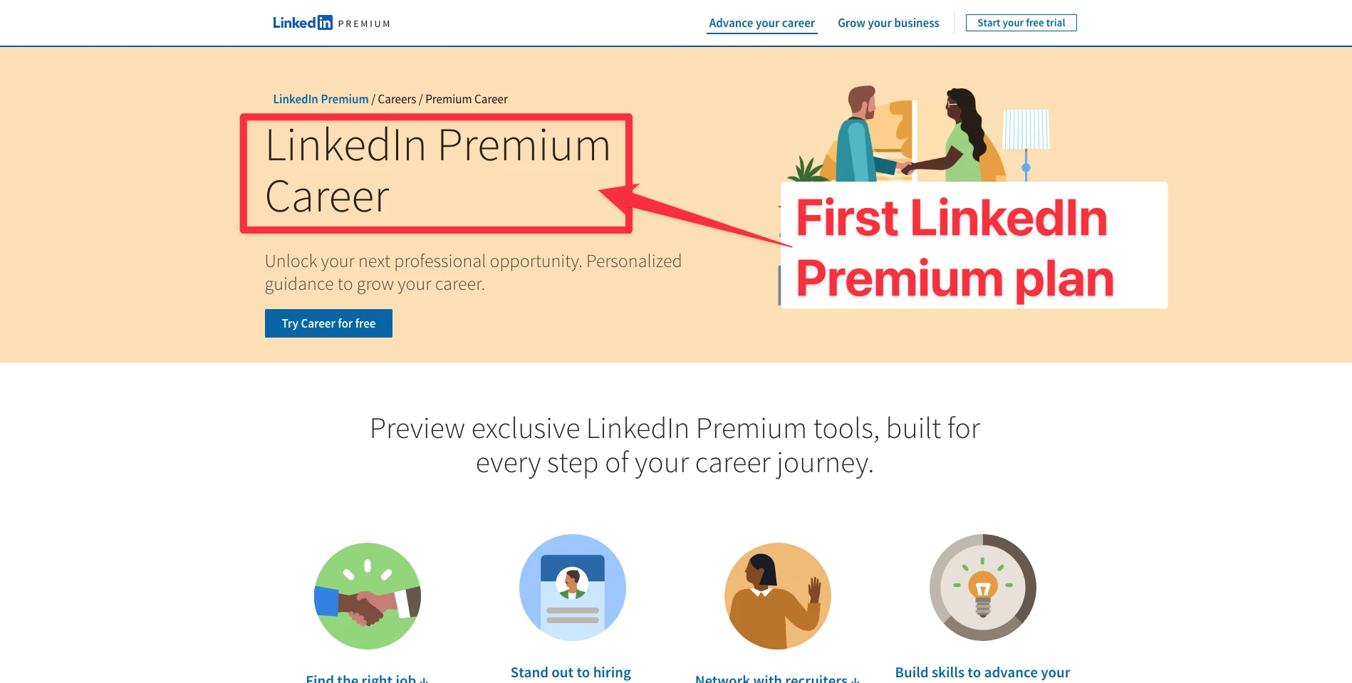 LinkedIn Premium Career