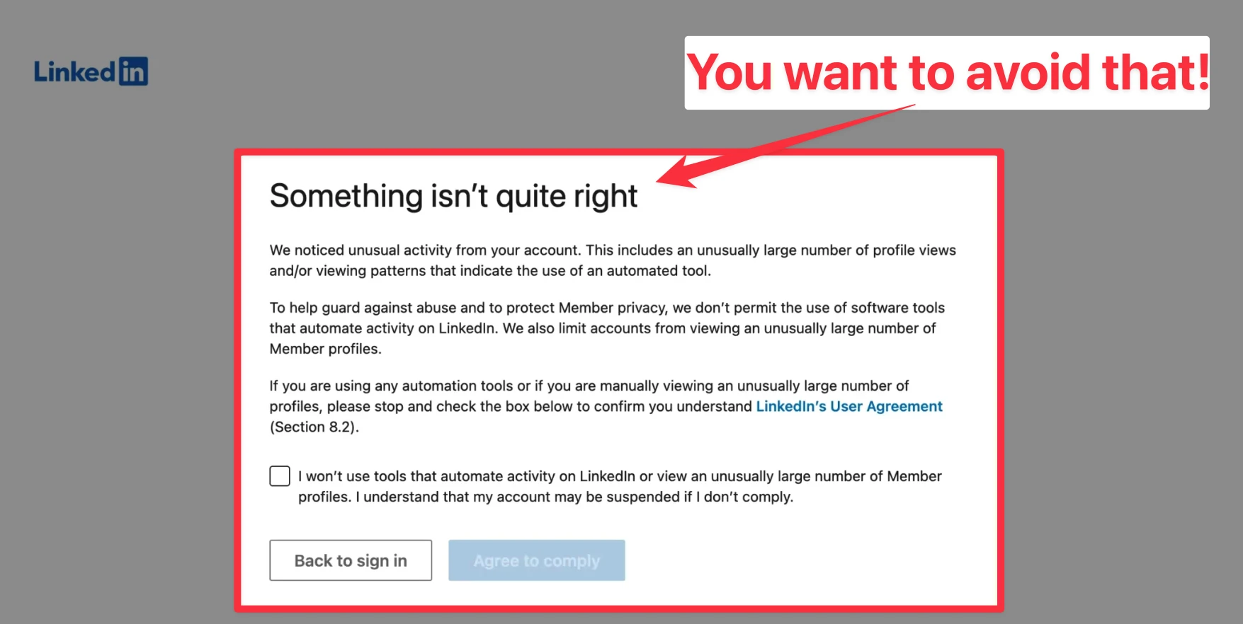 LinkedIn restrictions