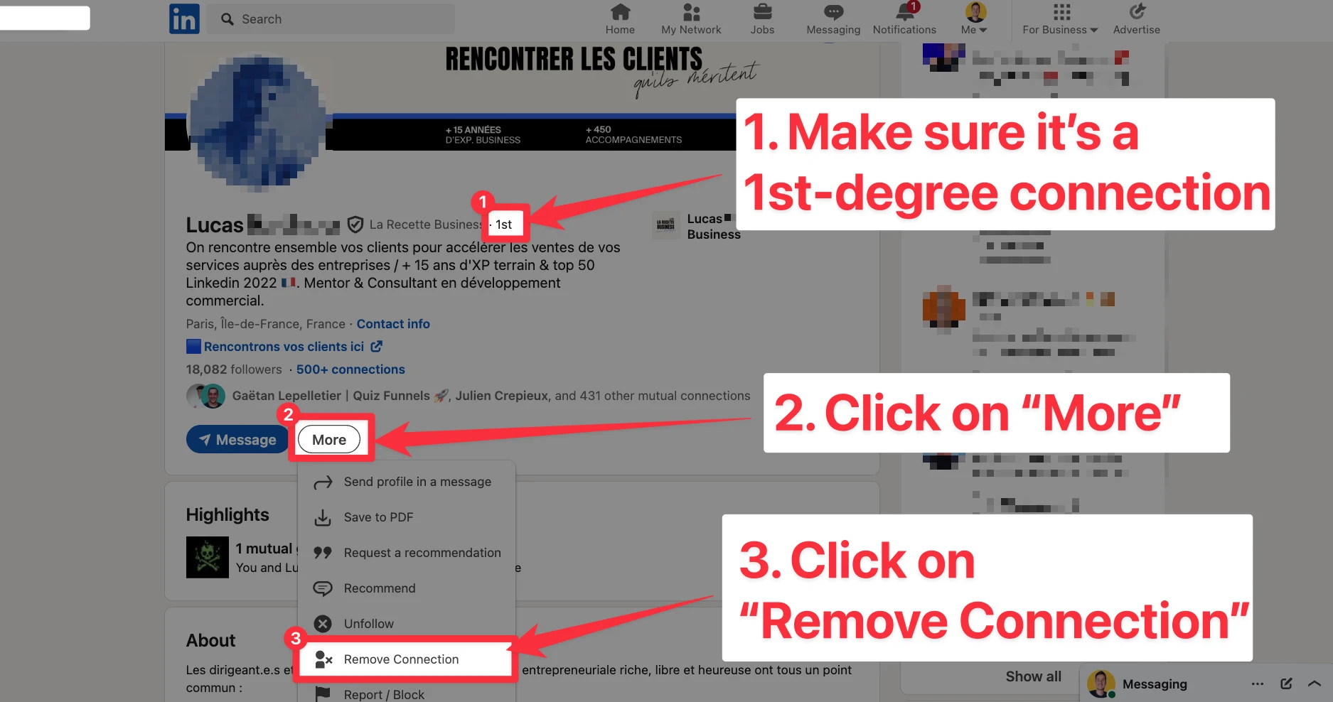 How to remove a connection on LinkedIn