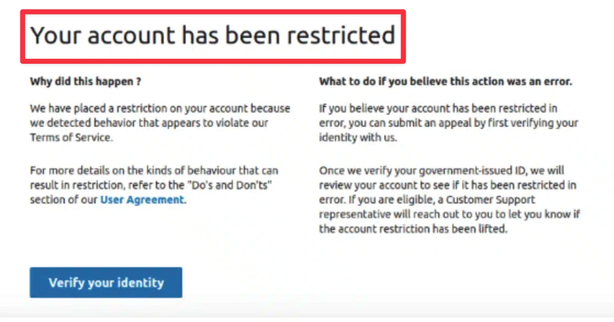 LinkedIn account restricted screen