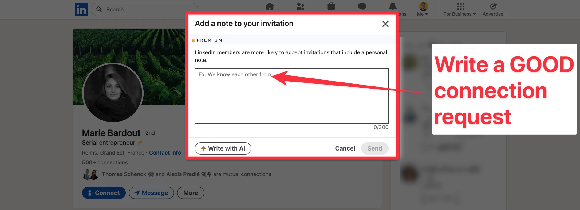 Write a good connection request