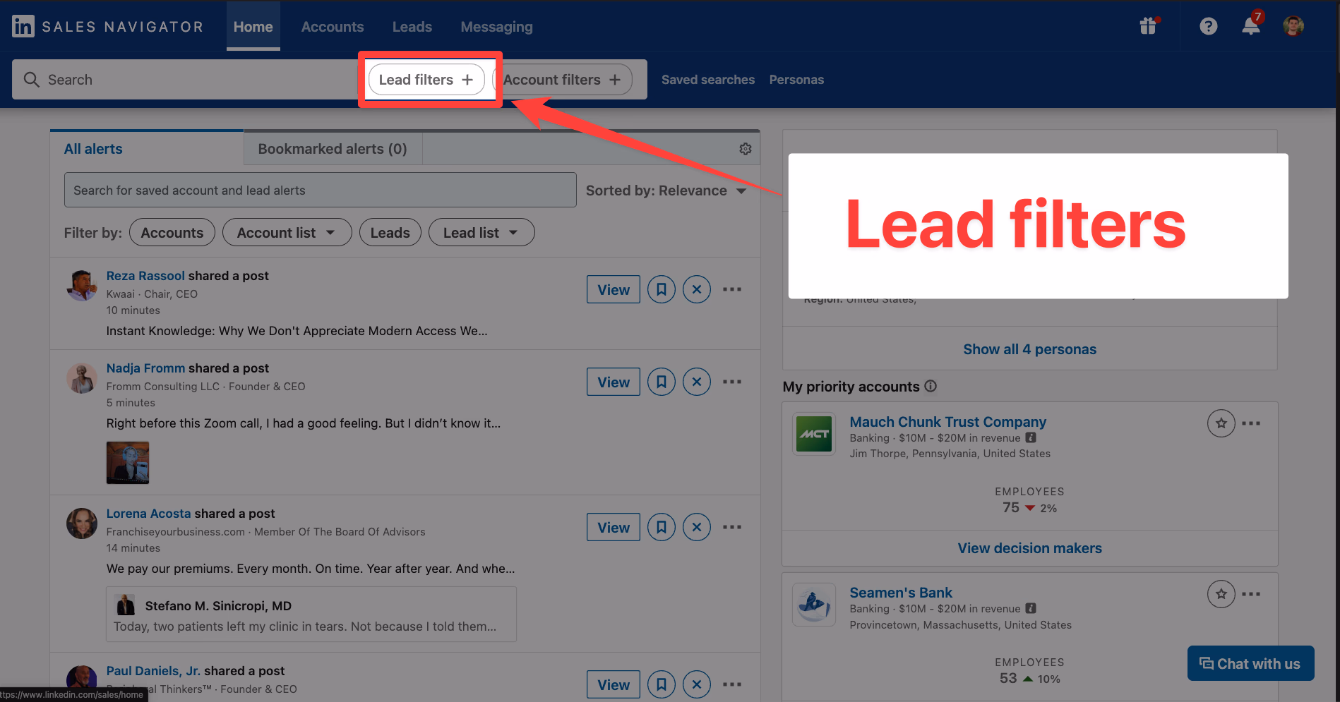 Sales Navigator lead filters