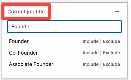 Current job title filter on LinkedIn Sales Navigator