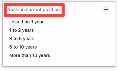 Years in current position filter on LinkedIn Sales Navigator