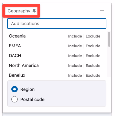 Geography filter on LinkedIn Sales Navigator