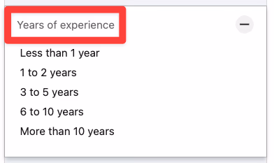 Years of experience filter on LinkedIn Sales Navigator