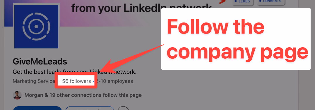 Followers on a company page