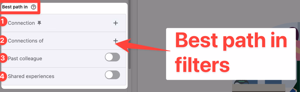Best path in filters section on LinkedIn Sales Navigator