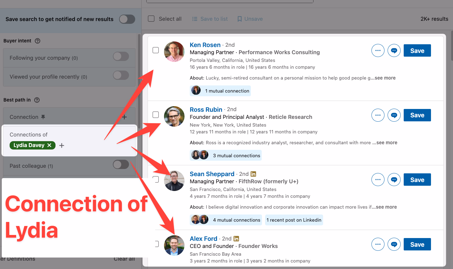 Connections of filter on LinkedIn Sales Navigator