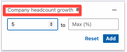 Company headcount growth filter on LinkedIn Sales Navigator
