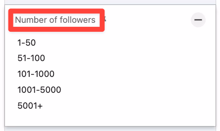 Number of followers filter on LinkedIn Sales Navigator
