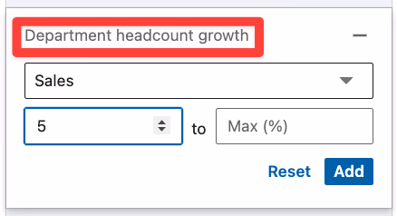 Department headcount growth filter on LinkedIn Sales Navigator