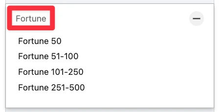 Fortune filter on LinkedIn Sales Navigator